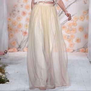 Women’s (Sz 8) Cream / Pink Ombre Toole Tulle Long Maxi Skirt